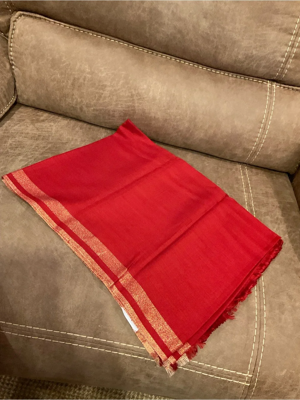 Red with Gold Accents Nordstrom Shawl